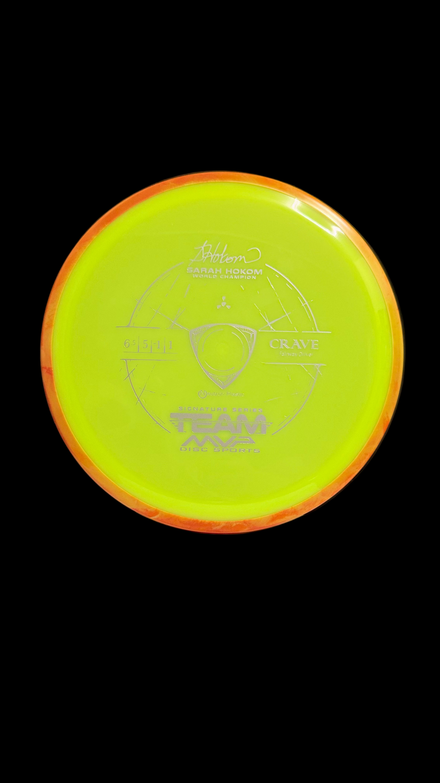 Axiom Proton Crave Sarah Hokom Team Series fairway driver 6.5 | 5 | -1 | 1 in neon yellow with orange rim