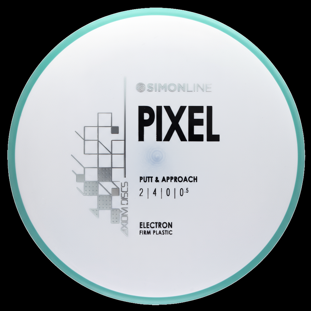 MVP Electron Pixel putter from Simon Line in grippy baseline plastic for straight, controlled putting