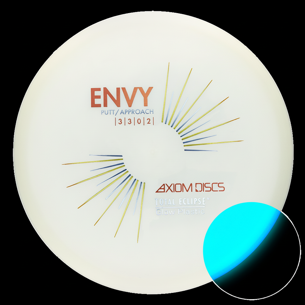 Axiom Total Eclipse Envy glow putter with dual-color rim and flight plate