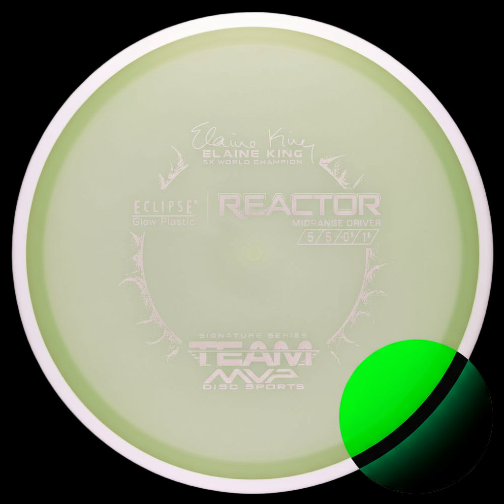 MVP Eclipse Reactor glowing midrange disc in premium glow-in-the-dark plastic