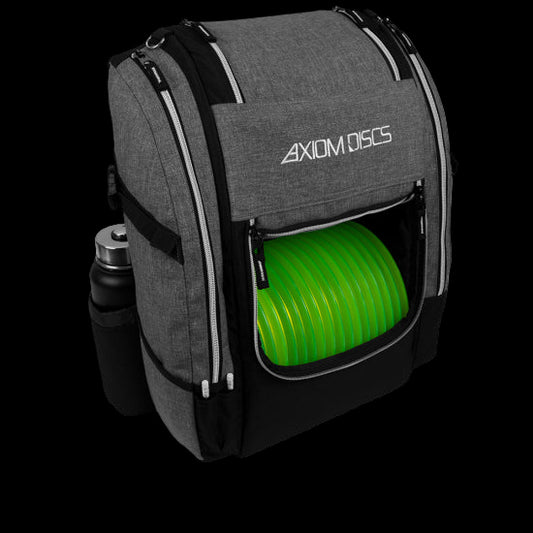Axiom Voyager Lite Heather Gray disc golf backpack with lightweight ripstop material