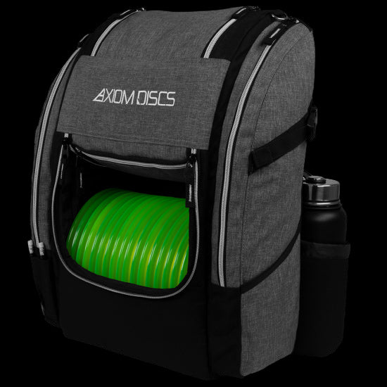 Axiom Voyager Lite Heather Gray disc golf backpack with lightweight ripstop material