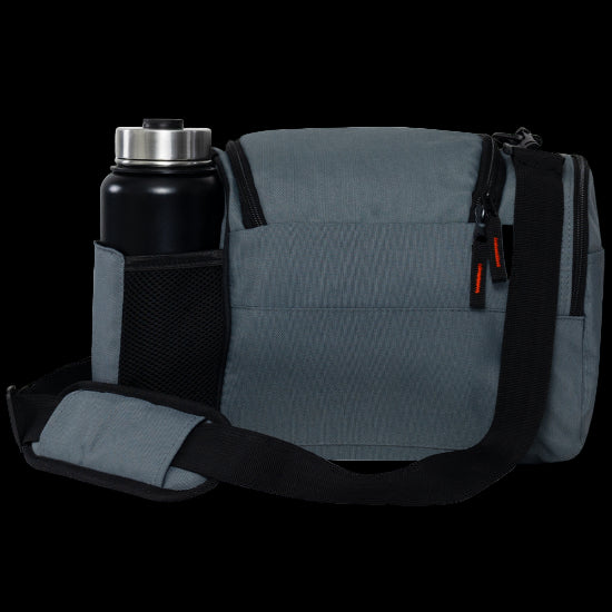 MVP Beaker Bag Gray / Orange — compact disc golf shoulder bag for 12–15 discs.