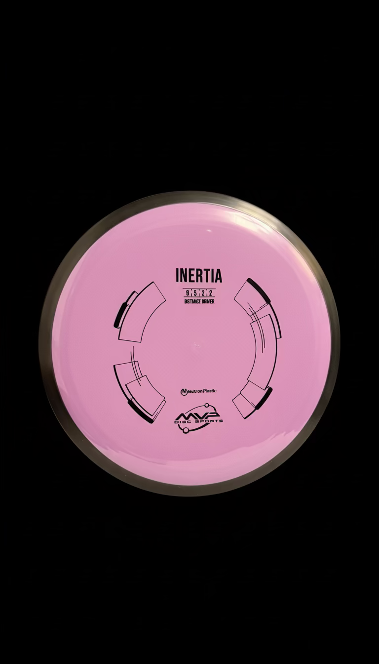 MVP Neutron Inertia Purple disc with black rim and minimalistic geometric stamp design
