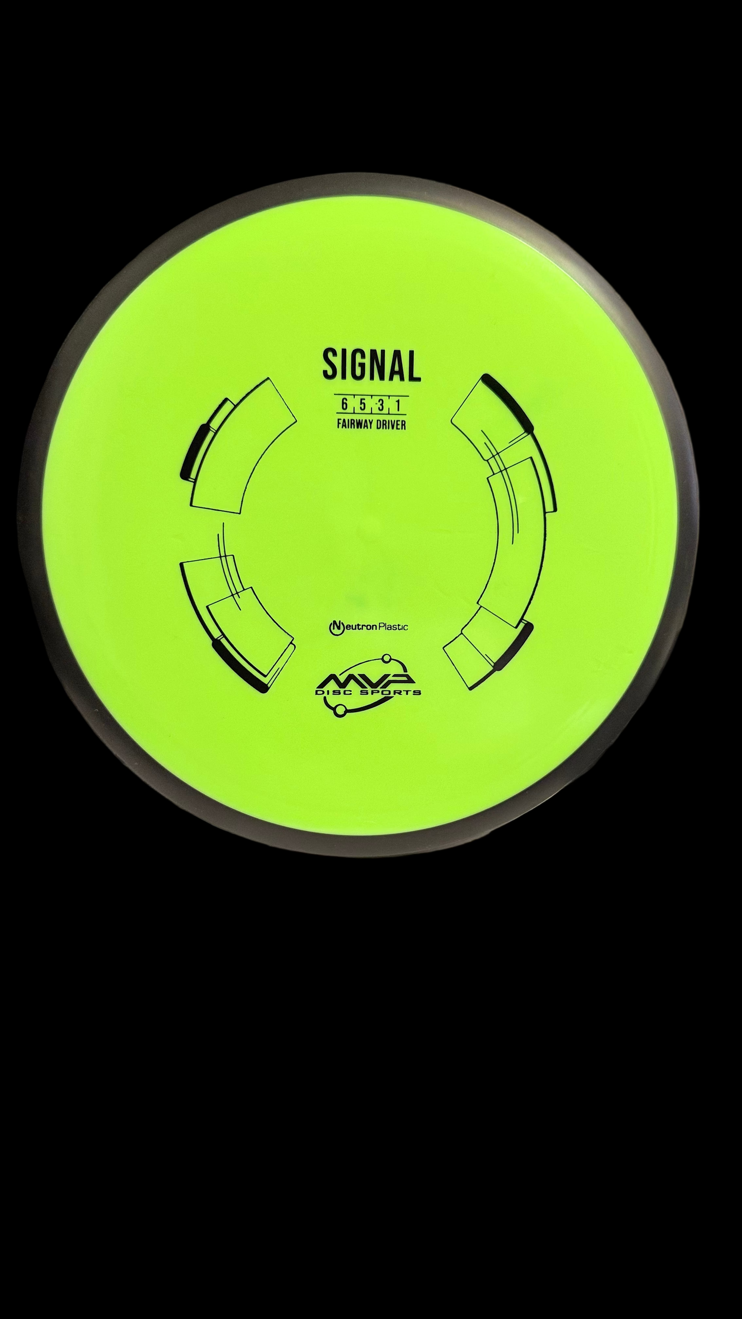 MVP Neutron Signal disc — understable fairway driver in green Neutron plastic with black rim