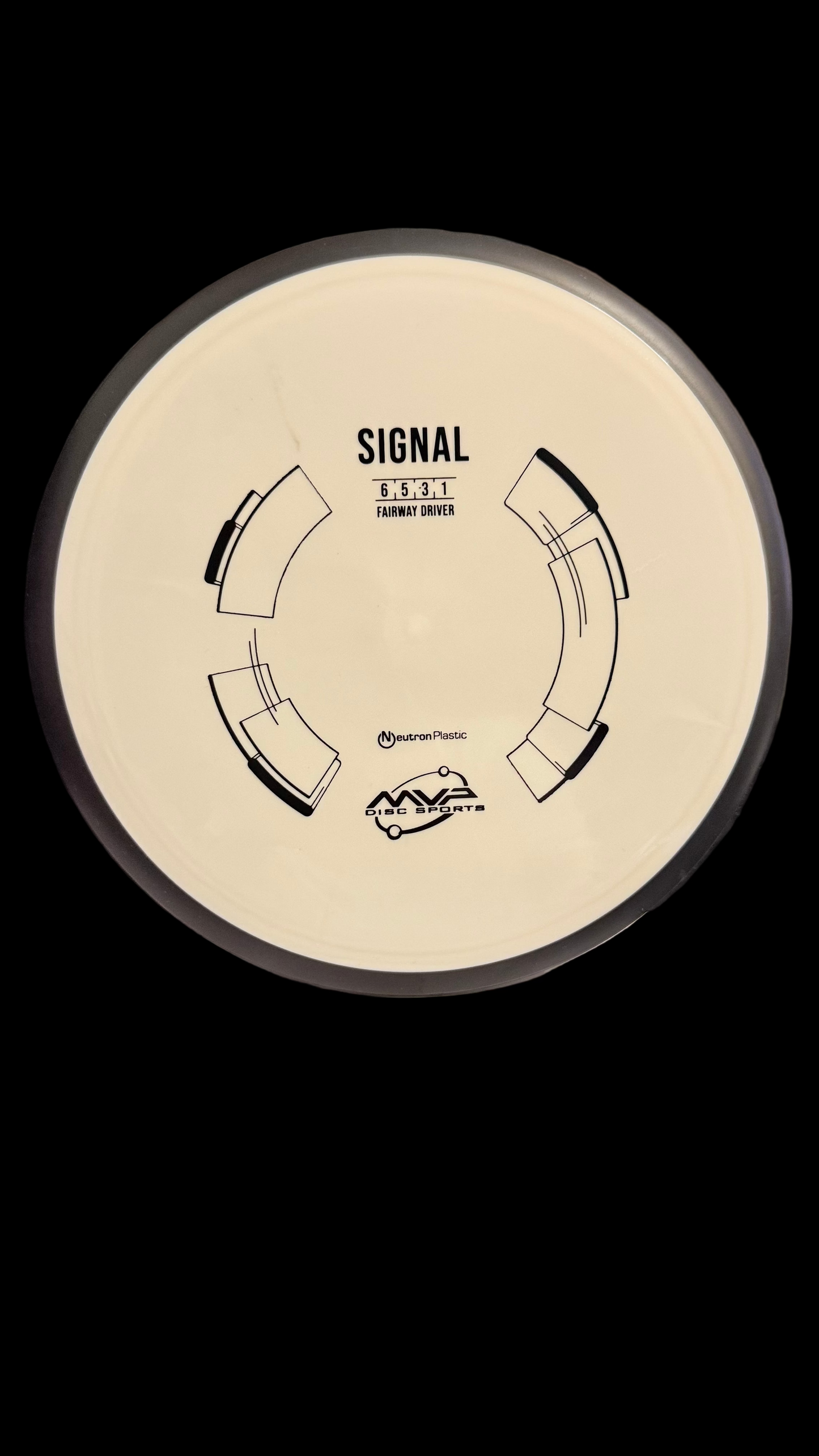 MVP Neutron Signal disc — understable fairway driver in cream Neutron plastic with black rim