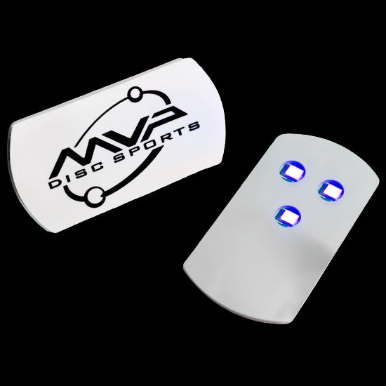 MVP Tri LED Lights – disc golf night lighting in blue, white, and multicolor