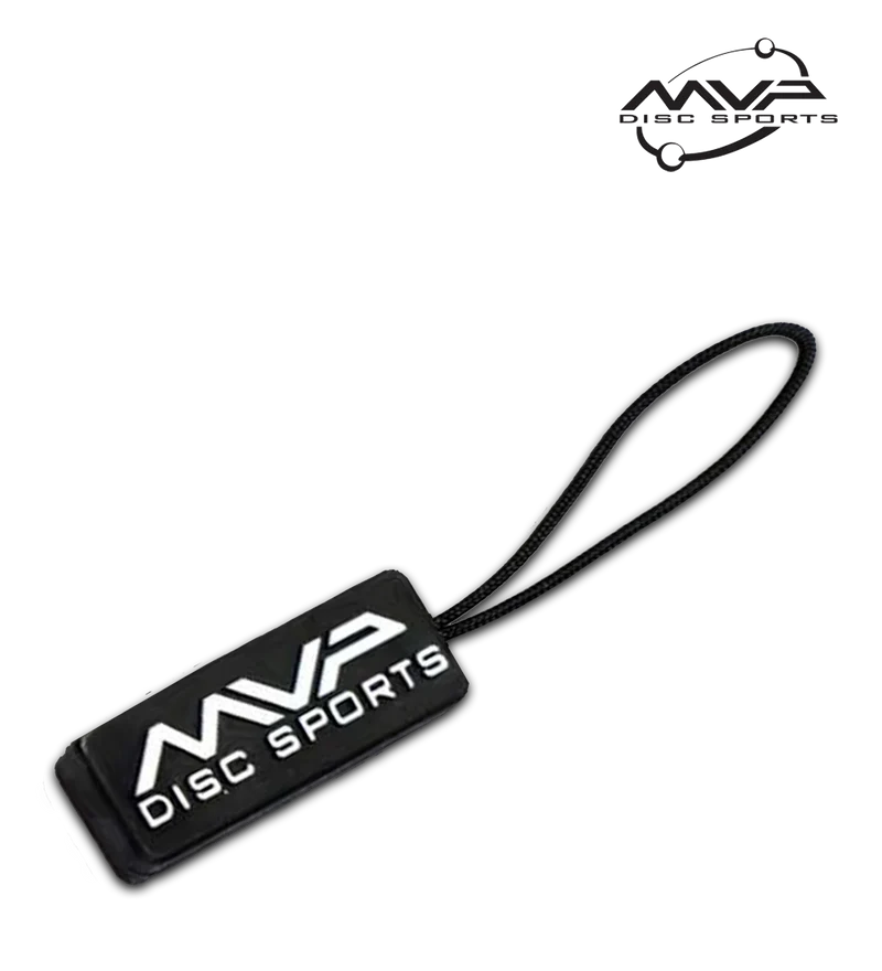 MVP and Axiom Wristbands and Zipper Pulls for disc golf accessories — black and swirl designs
