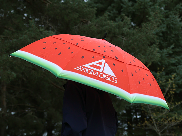 Axiom Watermelon Umbrella – large double canopy disc golf umbrella by Axiom Discs