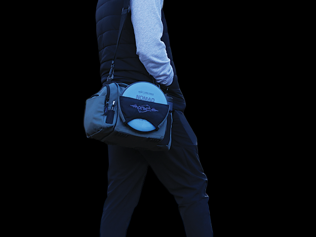 MVP Beaker Bag Gray / Orange — compact disc golf shoulder bag for 12–15 discs.